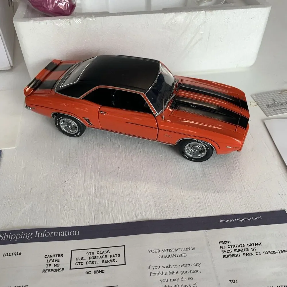 Vintage Franklin Mint 1:24 ‘69 Chevrolet CAMARO Z/28 w/box & Everything New